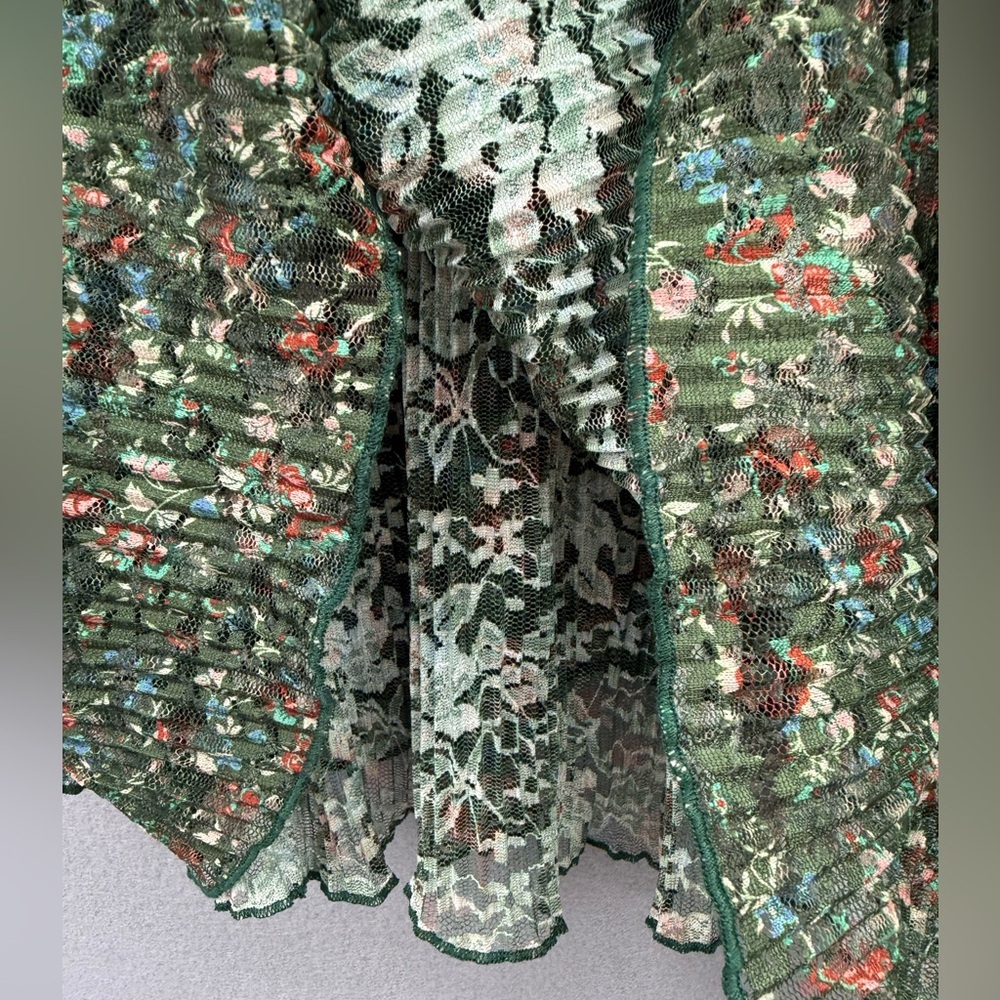 Anthropologie Porridge Pleated Floral Printed Lace Blouse Size L Romantic - Picture 10 of 14